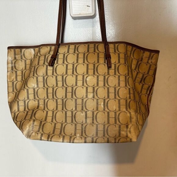 Carolina herra logo handbag ch purse medium tote big signature shoulder bag - Picture 6 of 10